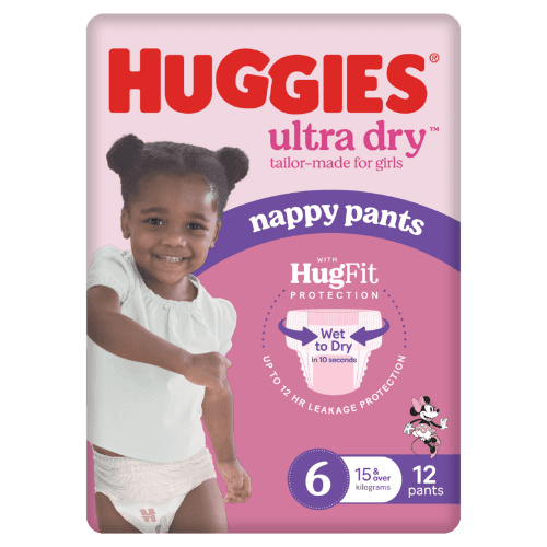 Huggies Ultra Dry Nappy Pants Junior Girl Size 6 15kg+