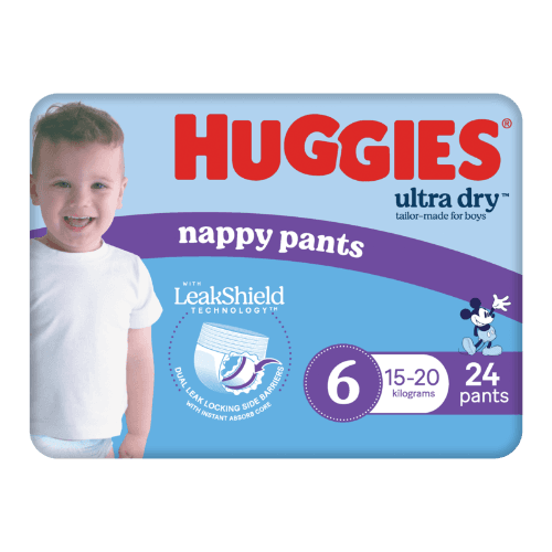 Huggies Ultra Dry Nappy Pants Junior Boy Size 6 15kg+