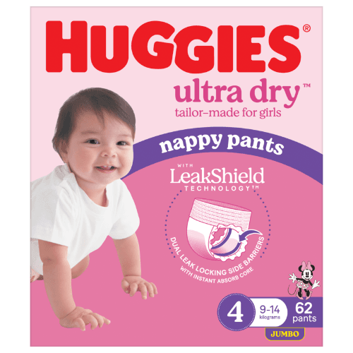 Huggies Ultra Dry Nappy Pants Toddler Girl Size 4 9-14kg