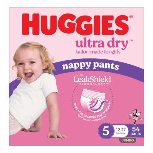Huggies Ultra Dry Nappy Pants Walker Girl Size 5 12-17kg
