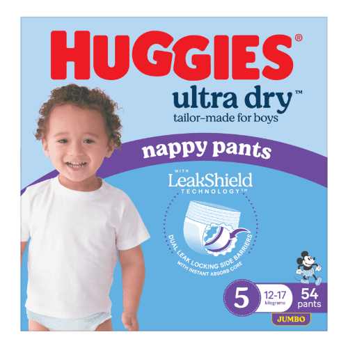 Huggies Ultra Dry Nappy Pants Walker Boy Size 5 12-17kg