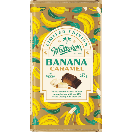 Whittaker's Banana Caramel Milk Chocolate Block