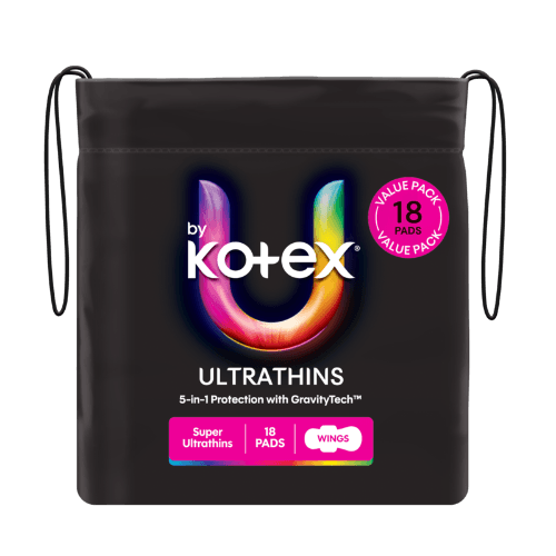 U By Kotex Ultrathins Super Pads With Wings