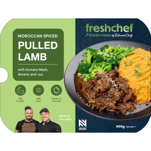 Fresh Chef Moroccan Spiced Pulled Lamb With Kumara Mash & Greens Ready Meal 400 g