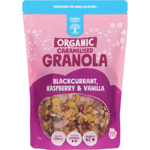 Chantal Organics Blackcurrant, Raspberry & Vanilla Caramelised Ganola