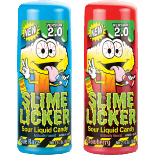 Toxic Waste Blue Razz & Strawberry Slime Licker Sour Liquid Candy