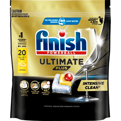 Finish Ultimate Plus Lemon Sparkle Intensive Clean Auto Dishwash Tablets