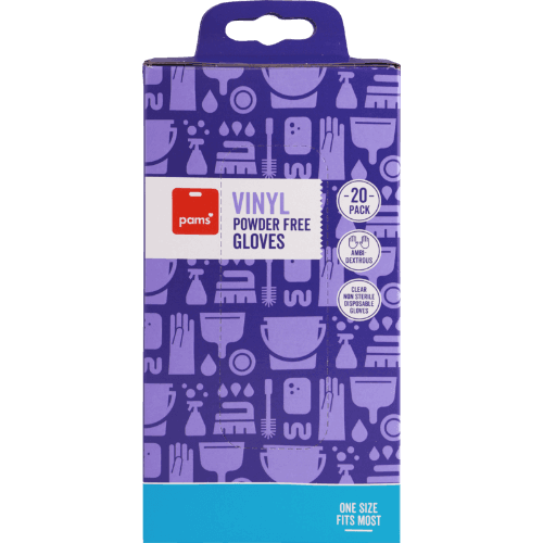 Pams Vinyl Powder Free Disposable Gloves