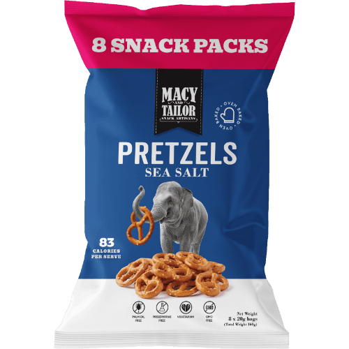 Macy and Tailor Sea Salt Classic Pretzel Multi Snack Pack