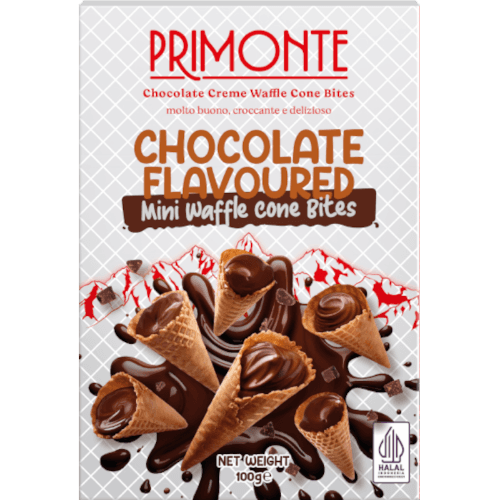 Primonte Chocolate Flavoured Mini Waffle Cone Bites