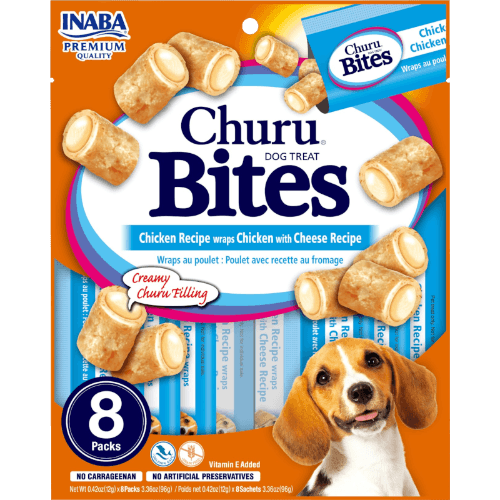 Inaba Churu Chicken & Cheese Recipe Wraps Dog Treat Bites