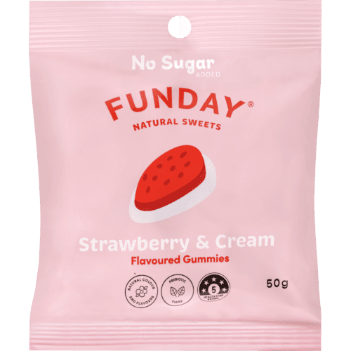 Funday No Sugar Added Strawberry & Cream Flavoured Gummies