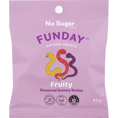 Funday No Sugar Added Fruity Flavoured Gummy Snakes