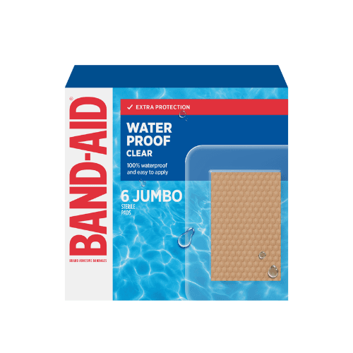 Band-Aid Waterproof Clear Jumbo Pads Adhesive Bandages