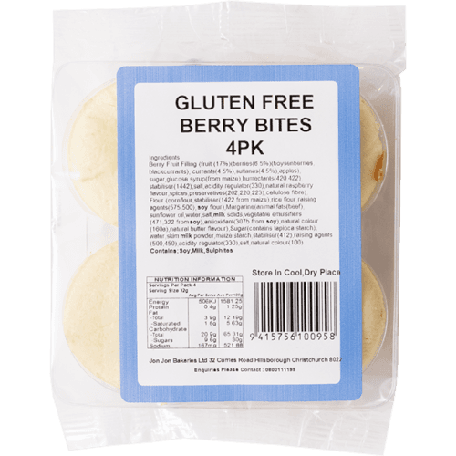 Jon Jon Gluten Free Berry Bites 135 g