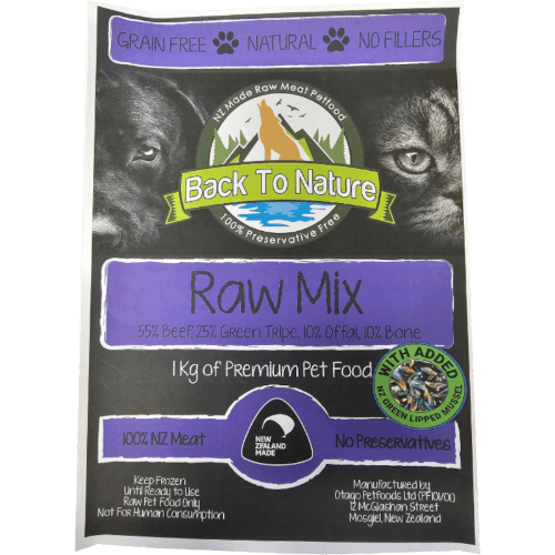 Back To Nature Raw Mix Pet Food