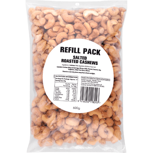 Salted Roasted Cashews Refill Pack 600 g