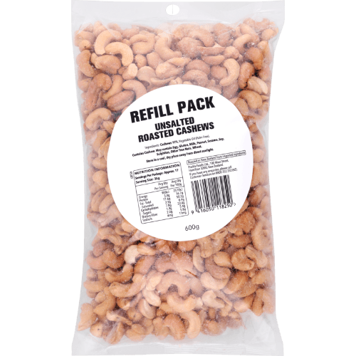 Unsalted Roasted Cashews Refill Pack