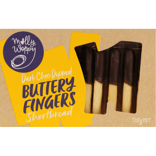 Molly Woppy Dark Choc Dipped Shortbread Fingers Shortbread