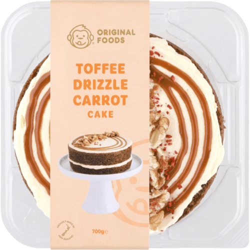 Original Foods Toffee Drizzle Carrot Cake