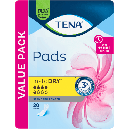 Tena InstaDry Standard Length Pads