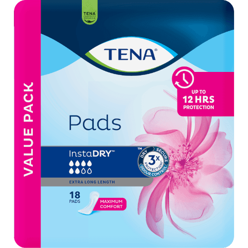 Tena InstaDry Extra Long Length Pads