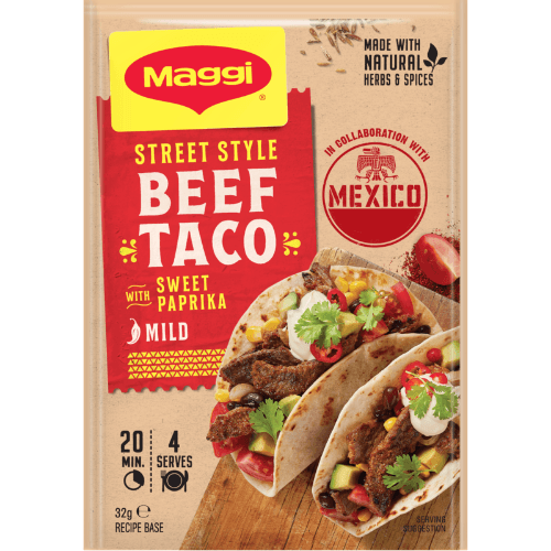 Maggi Mexico Street Style Sweet Paprika Beef Taco Recipe Base Sachet