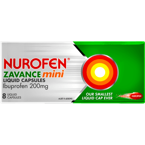 Nurofen Zavance Mini Liquid Ibuprofen 200mg Capsules Pain Relief