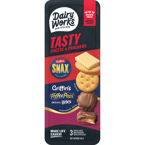 Dairyworks Tasty Cheese & Griffin's Snax Crackers & Toffee Pop Bites