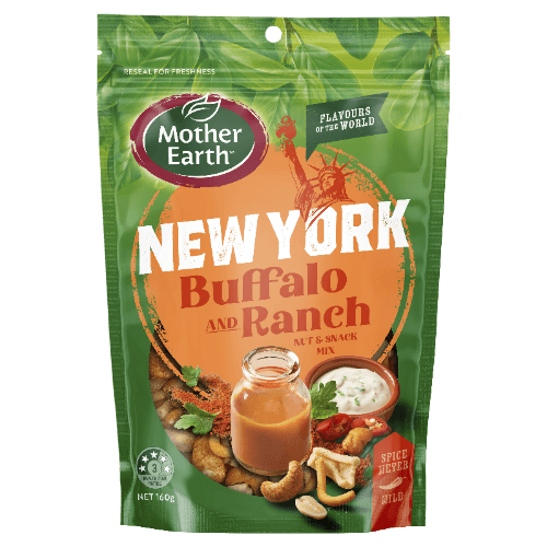 Mother Earth Flavours of the World New York Buffalo And Ranch Nut & Snack Mix