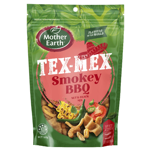 Mother Earth Flavours of the World Tex-Mex Smokey BBQ Nut & Snack Mix