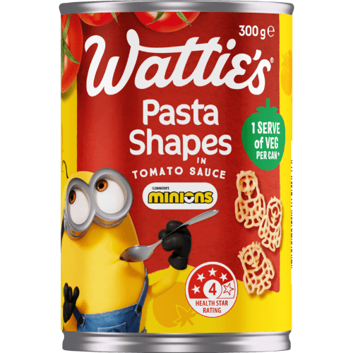 Wattie's Minion Shapes In Tomato Sauce Pasta Meals
