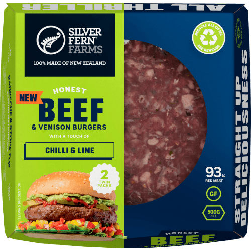 Silver Fern Farms Beef and Venison with Chilli and Lime Burgers