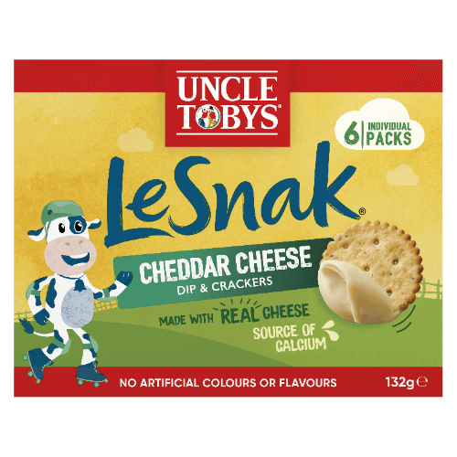 Uncle Tobys LeSnak Cheddar Cheese Dip & Crackers