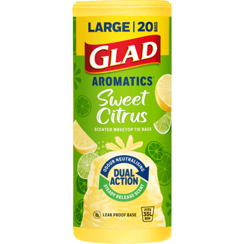 Glad Aromatics Sweet Citrus Kitchen Tidy Bags Wavetop Large