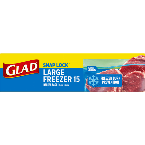 Glad Snaplock Resealable Large Freezer Bags
