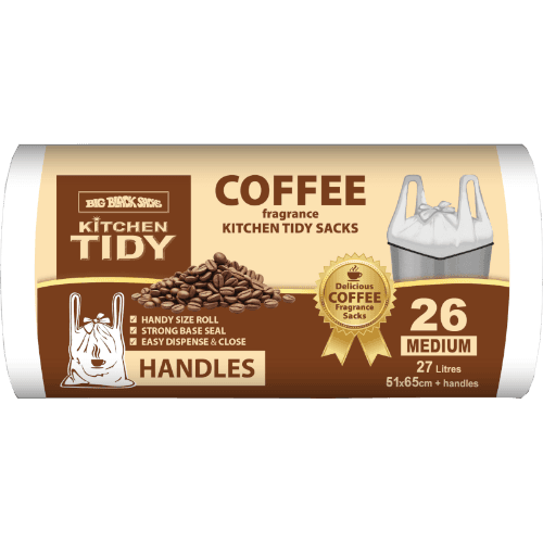 Big Black Sacks Handles Medium Coffee Fragrance Kitchen Tidy Sacks