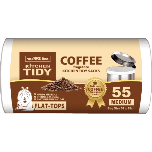 Big Black Sacks Flat Tops Medium Coffee Fragrance Kitchen Tidy Sacks