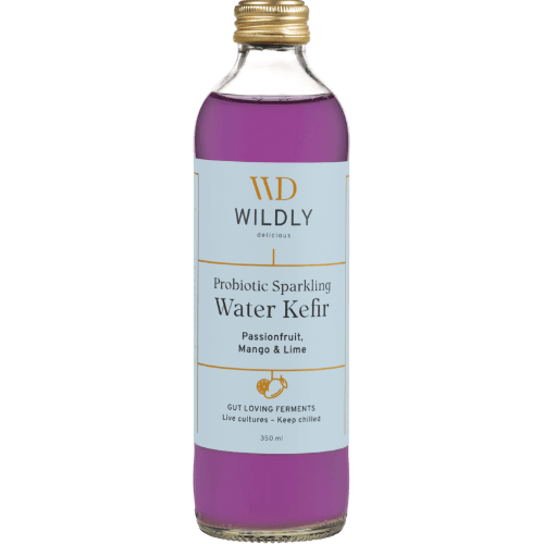 Wild Delicious Matakana Passionfruit Mango Lime Probiotic Sparkling Water Kefir