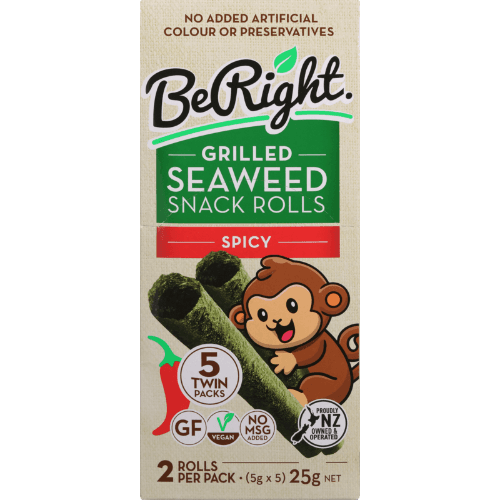 Be Right Spicy Grilled Seaweed Snack Rolls Twin Pack