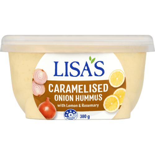 Lisa's Caramelised Onion Hummus With Lemon & Rosemary