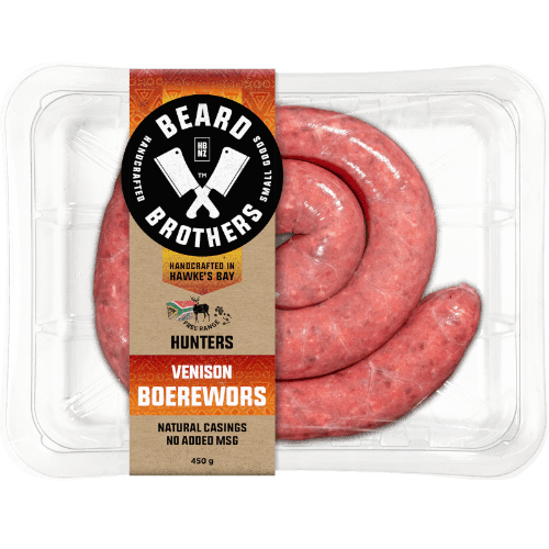 Beard Brothers Hunters Venison Boerewors Sausages