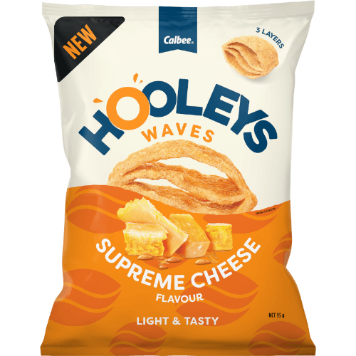 Calbee Hooleys Waves Supreme Cheese Flavour Chips