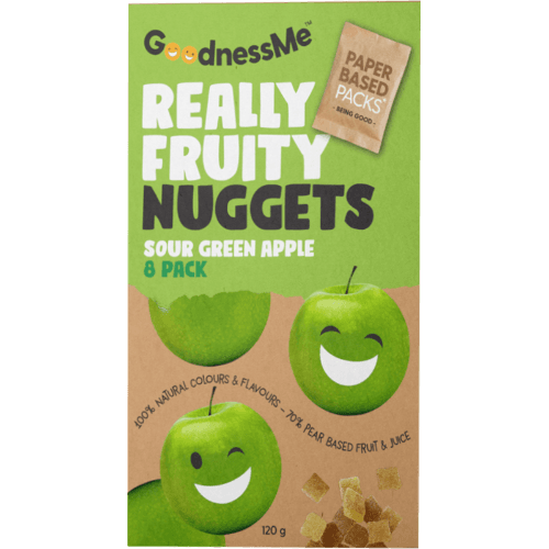 GoodnessMe Sour Green Apple Nuggets Fruit Snack