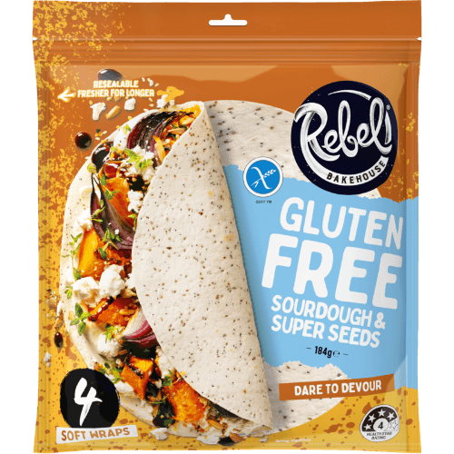 Rebel Bakehouse Gluten Free Sourdough & Super Seeds Soft Wraps