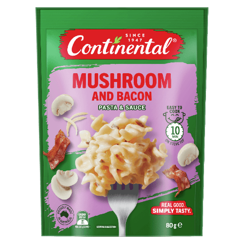 Continental Mushroom & Bacon Pasta & Sauce 80 g
