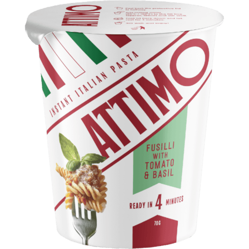 Attimo Fusilli With Tomato & Basil Instant Pasta Cup