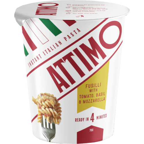 Attimo Fusilli With Tomato, Basil & Mozzarella Instant Pasta Cup