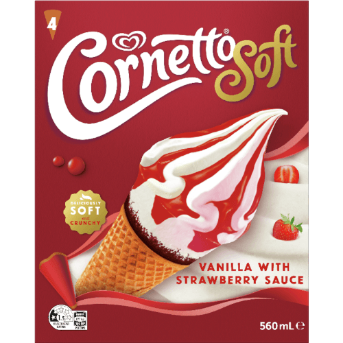 Cornetto Soft Vanilla With Strawberry Sauce Frozen Dessert
