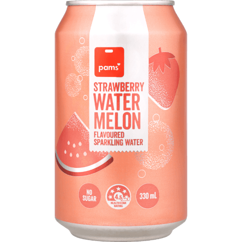 Pams Strawberry Watermelon Flavoured Sparkling Water
